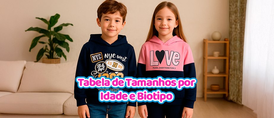 Tabela de tamanhos por idade e biotipo
