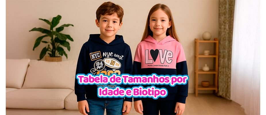 Tabela de tamanhos por idade e biotipo