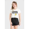 Blusa Cropped Cotton Juvenil Feminina Happy