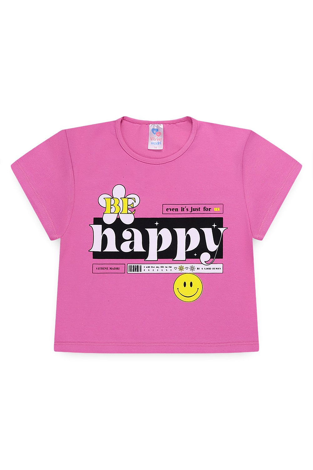 トップス Mamilyn Blusa Cropped Cotton Juvenil Feminina Happy