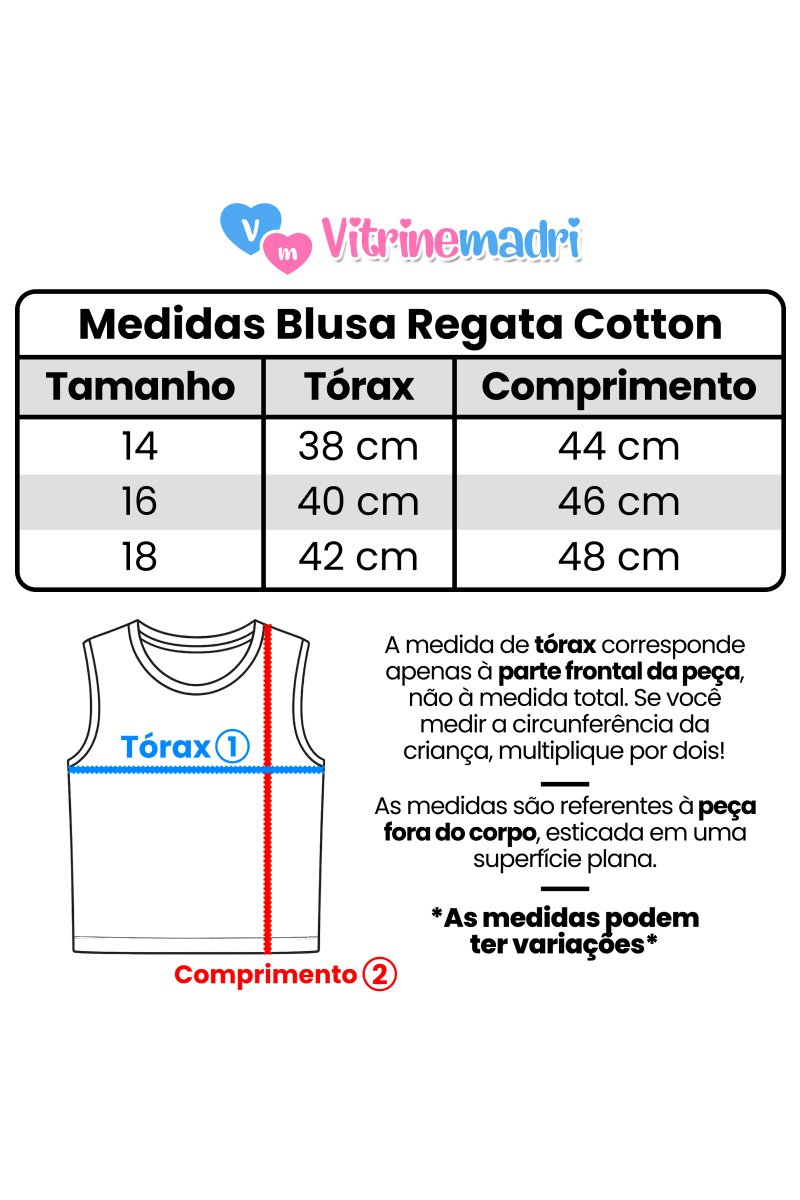medidas blusa cotton regata foto
