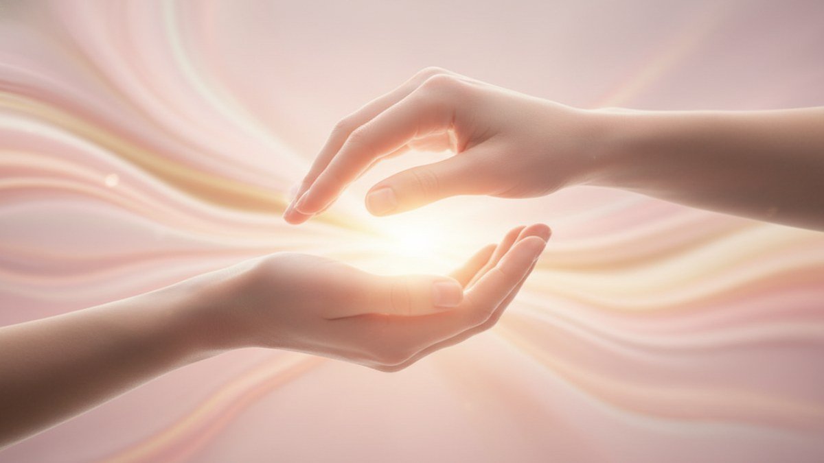 M&atilde;os femininas em gesto delicado, com uma luz suave e c&aacute;lida emanando, simbolizando o nascimento de novas ideias, a intui&ccedil;&atilde;o e o potencial de cria&ccedil;&atilde;o na vida.