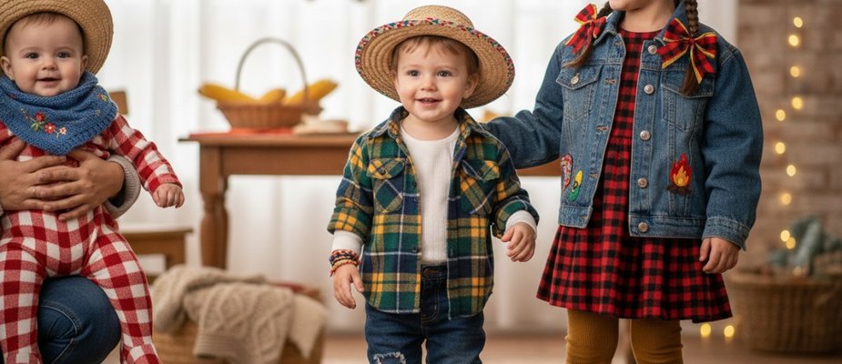 Looks infantis para festa junina: conforto, estilo e proteção para o frio