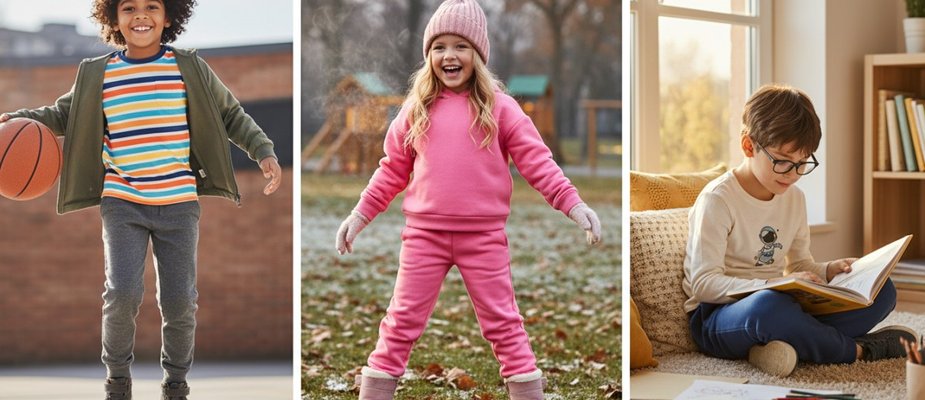Looks Infantis com Calça de Moletom: Versatilidade para a Escola e o Inverno